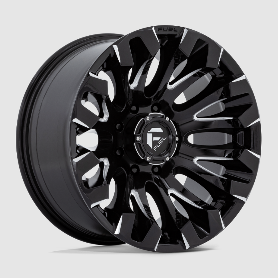 20" Fuel D828 Quake Gloss Black Milled Wheel 20x9 6x135 +1mm