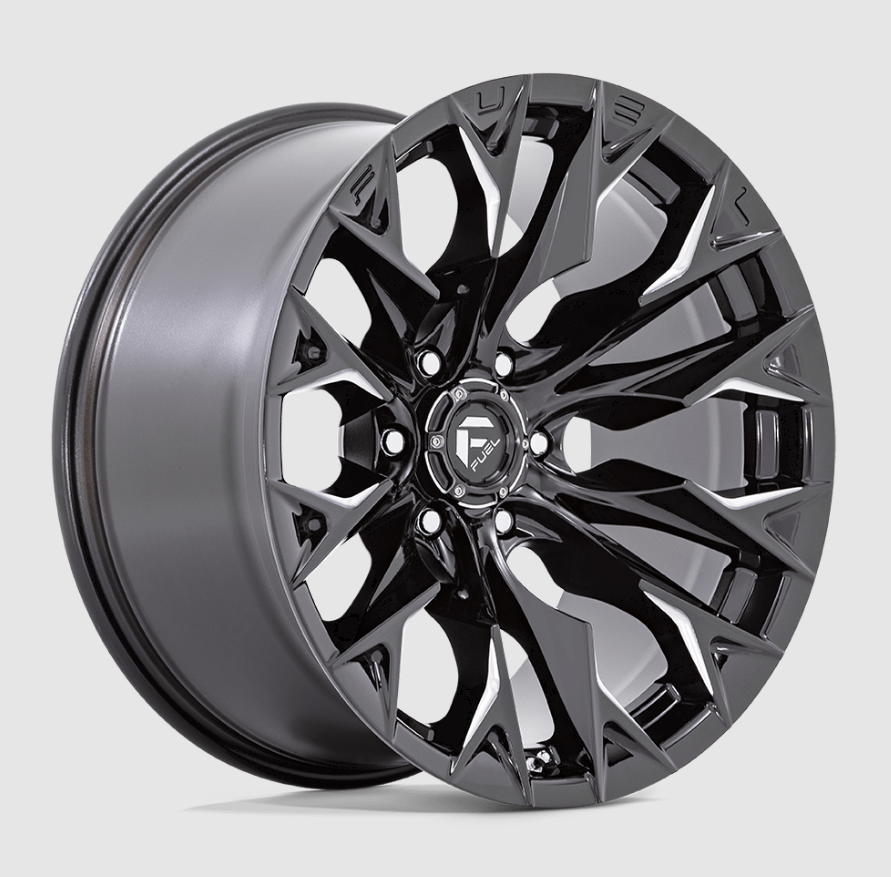 Fuel D803 Flame 20x9 6x135 Gloss Black Milled Wheels 20" 1mm Rim