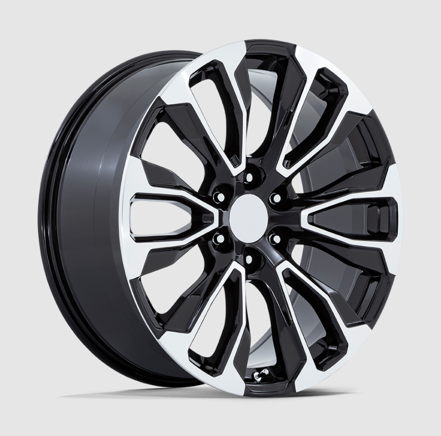 Performance Replica PR211 26x10 6x5.5 Black Machined Face Wheels