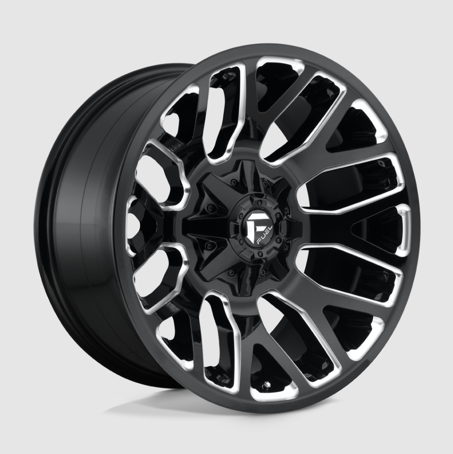 20" Fuel D623 Warrior Gloss Black Milled 20x10 6x5.5 6x135 Wheels Rims