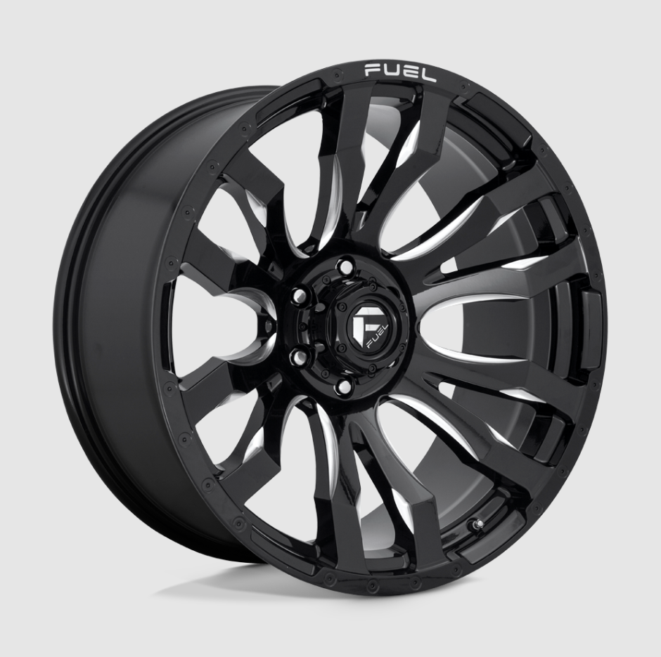 Fuel D673 Blitz 20" Black Milled 20x9 8x180 Wheels Rims