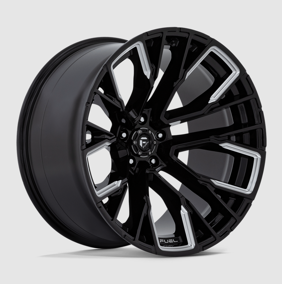 Fuel D849 Rebar 20" Gloss Black Milled 8x180 20x10 Wheels Rims