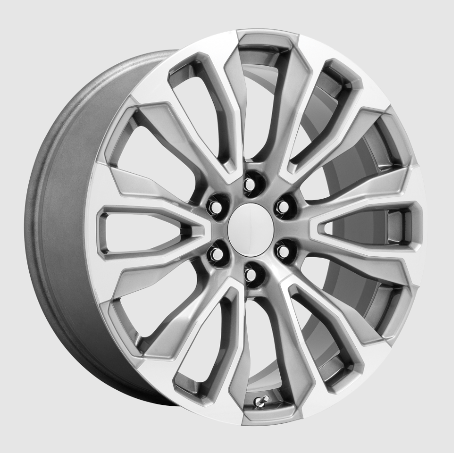 New 22" Silver Machine OE Replica wheels rims 2023 GMC Sierra Yukon Denali 6x5.5