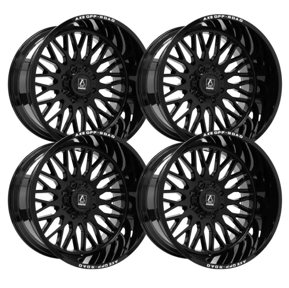 Axe Kratos Gloss Black 22x14 6x135 6x5.5 Wheels Rims -76mm Chevy 1500