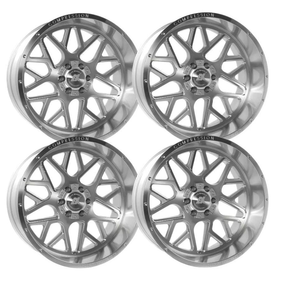 Axe AX5.1 Silver 24x12 6x5.5 6x135 Wheels Rims Chevy GMC 1500