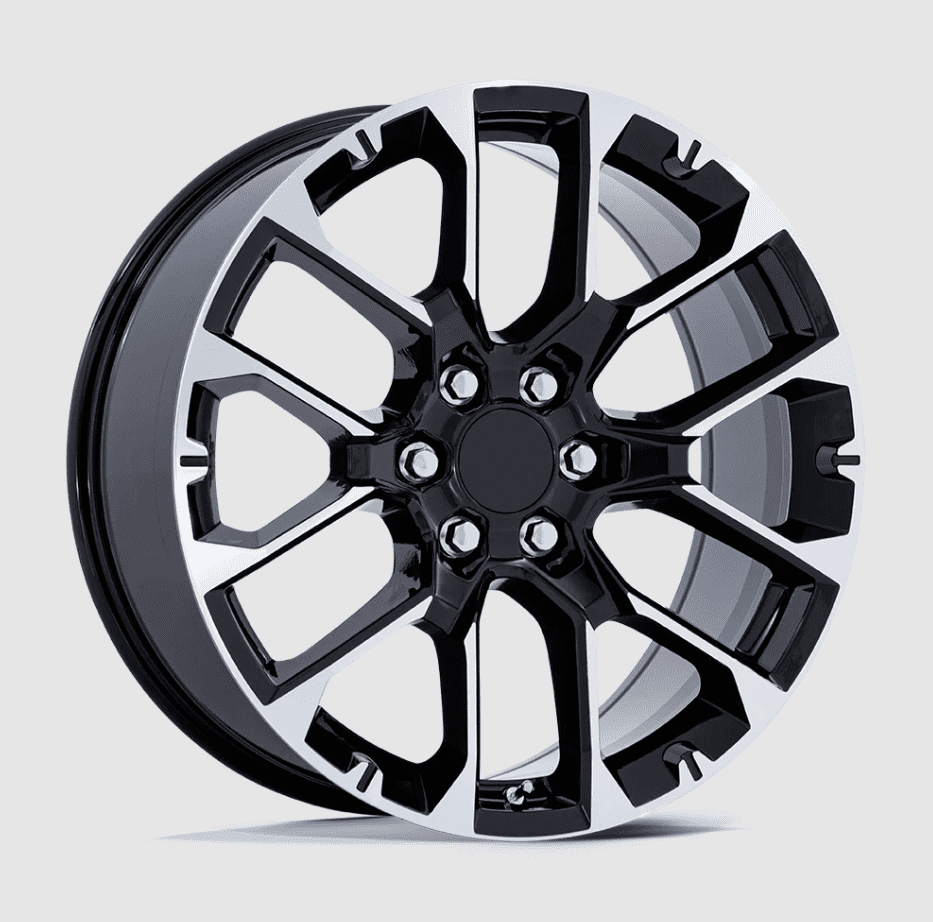 22" OE Replica 224BM Chevy SRV 22x9 6x5.5 Black/Machined Wheels Rims +28mm