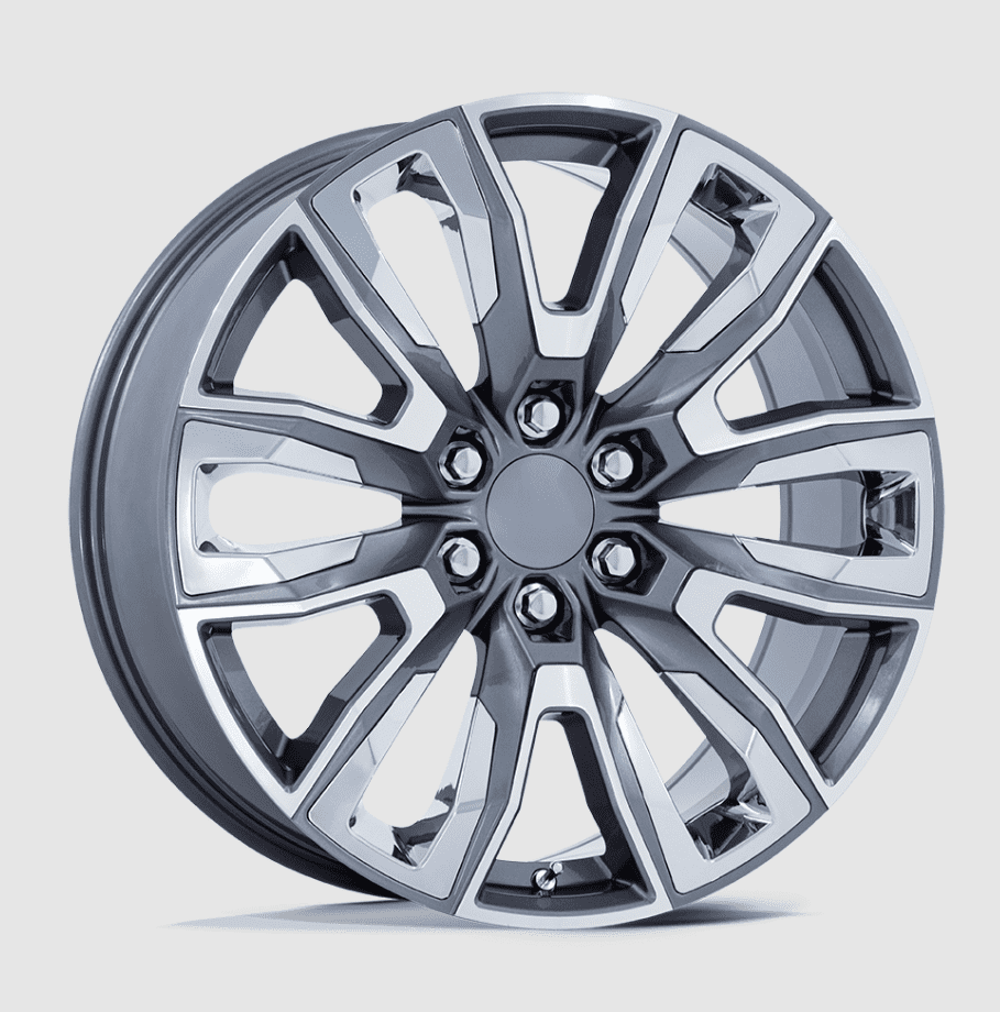 22" OE Replica 225AP 22x9 6x5.5" +28mm Gunmetal Wheels Rims Chevy GMC 1500